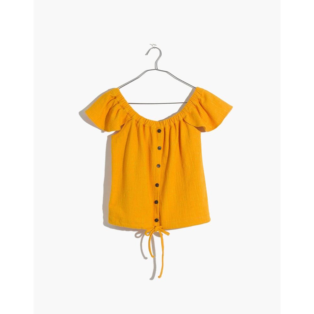 Madewell Gold Textured Off The Shoulder Top